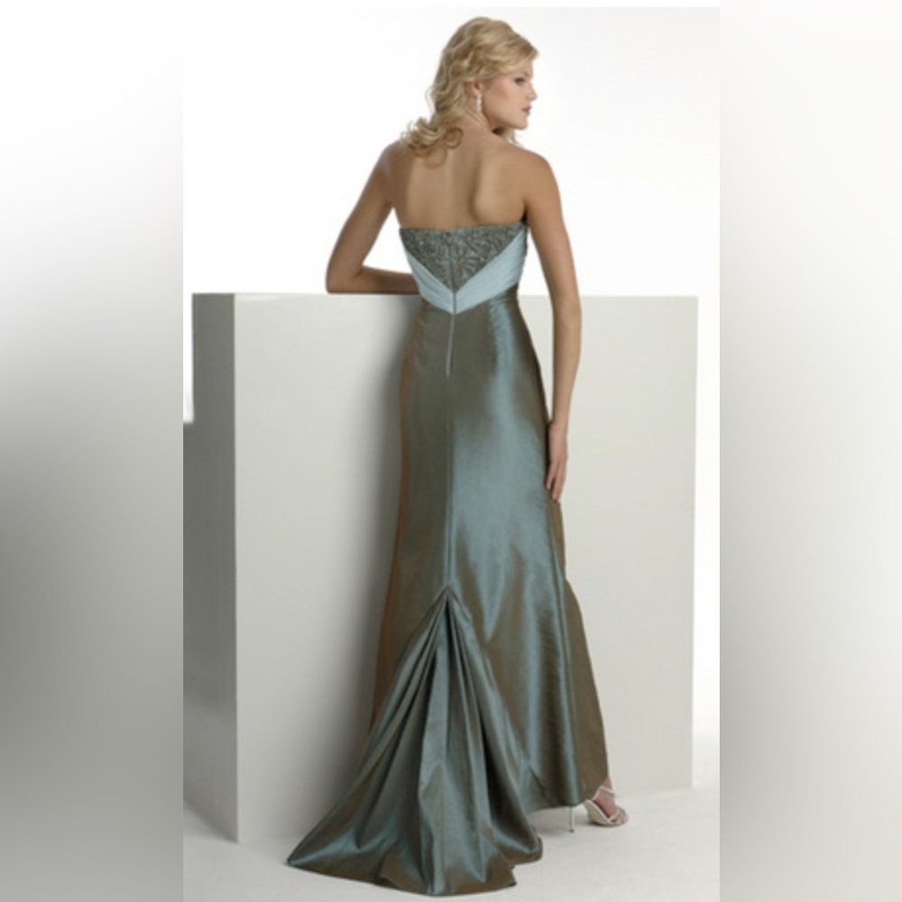 Flirt Prom Maggie Sottero P1112 Strapless Feminine Fit Flare Taffeta Gown size 8 - Picture 4 of 11